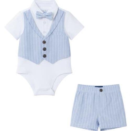 Vest Bodysuit, Suit Shorts & Bow Tie Set, 12-18M