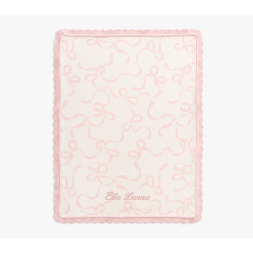Bow Organic Knit Baby Blanket
