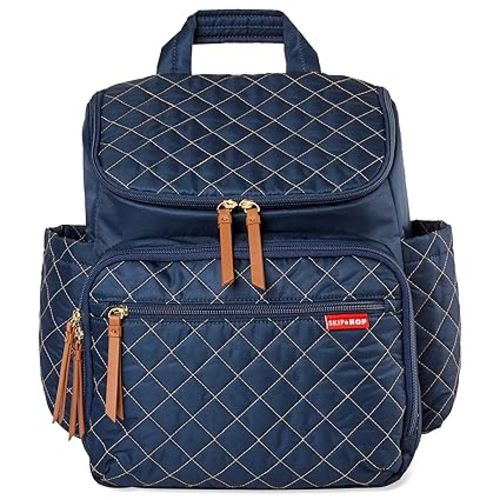 Skip Hop Diaper Bag Backpack: Forma, Multi-Function Baby Travel Bag with Changing Pad & Stroller Attachment, Navy