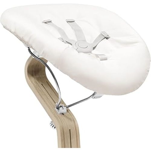 Stokke Nomi Newborn Set, White/Grey Sand - Includes 5-Point Safety Harness & Reversibile, Washable Textile Set - Fits All Stokke Nomi Chairs
