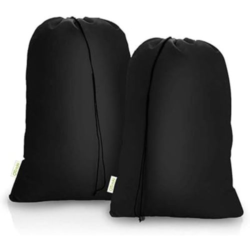 2 Pack Heavy Duty Large Laundry Bag 28 x 45 inch Extra Hamper Bag Dirty Laundry Bags Clothes Organizer Drawstring Cloth Laundry Bag Travel Laundry Bag for Camp Home College Dorm Black