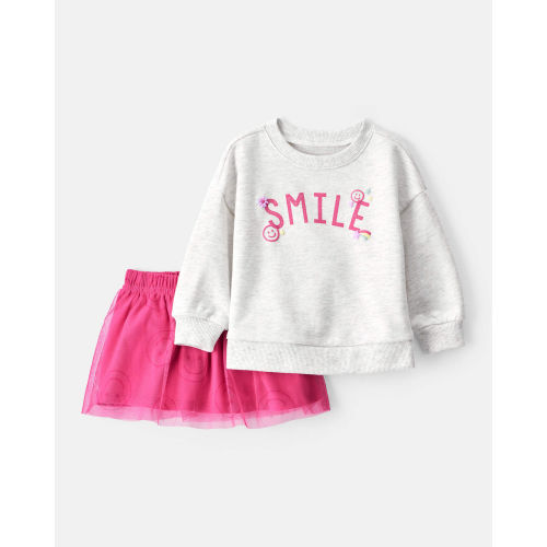 Carter's® | Smile French Terry Long-Sleeve Top & Skirt Set