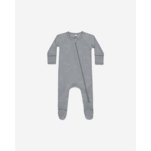 Bamboo Zip Footie || Clouds – Quincy Mae