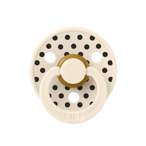 Bibs Pacifier Studio Collection Colour Polka Dot Latex Pacifier 6-18m - Ivory/Black