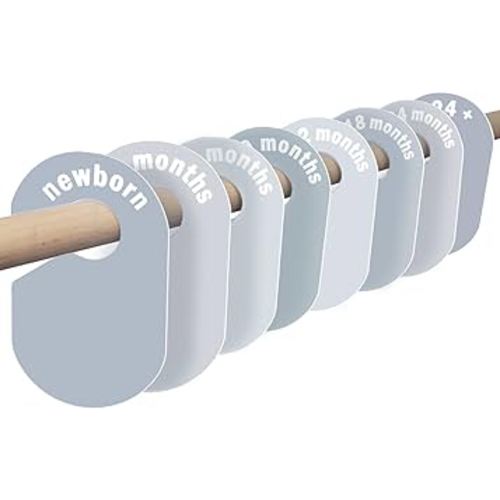 8 Pack Baby Closet Dividers – Pure Green Nursery Organizer for Baby Clothes 0-24 Months, Closet Size Markers, Baby Clothing Organizer for Nursery (Blue)