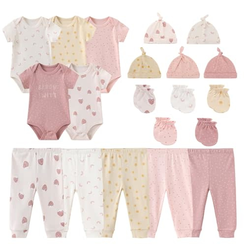 JELYLOVE Unisex Baby Boy Girl Bodysuits Sets 20 pack Cotton Casual New born Clothes Comfort Infant Outfit Baby Essentials
