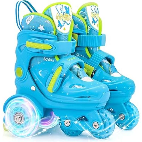 Adjustable Roller Skates for Girls & Boys with Light Up Wheels (Ages 3-9) – Roller Skates with Illuminating Wheels