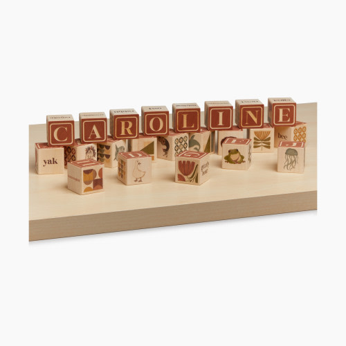 Loomsake Wooden Alphabet Blocks - Rust
