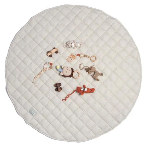 Thick Quilted French Linen Baby Floor Play Mat - Jabaloo