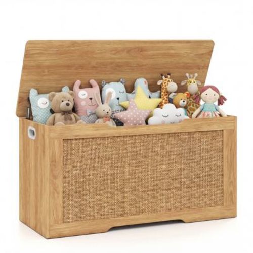 Costway Kids Storage Bench, 40” Toy Box with Flip Top, 2 Metal Hinges and Side Handles
