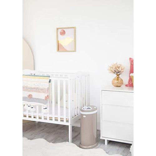 Ubbi Steel Odor Locking, No Special Bag Required Money Saving, Awards-Winning, Modern Design Registry Must-Have Diaper Pail, Taupe