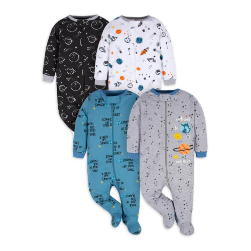 Gerber Baby Boy Sleep 'n Play Footed Pajamas, 4-Pack