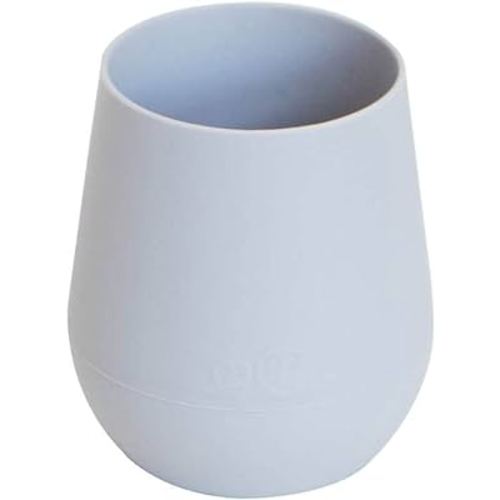 ezpz Tiny Cup (Pewter) - 100% Silicone Training Cup for Infants - 4 months + - Designed by a Pediatric Feeding Specialist - Baby-led Weaning Essentials & Baby Gifts