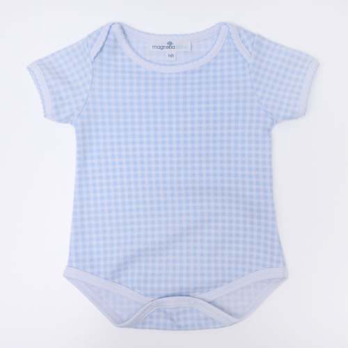 Mini Checks Lap Bodysuit - Blue