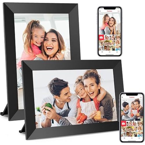 BIGASUO Digital Picture Frame, 10.1" Frameo Digital Frame WiFi with 32GB Memory, 1280x800 IPS Touch Screen, Send Photos/Videos from Your Phone Anywhere, Photo Gifts for Parents and Grandparents