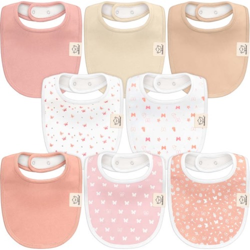 KeaBabies 8-Pack Baby Drool Bibs, Butterflies