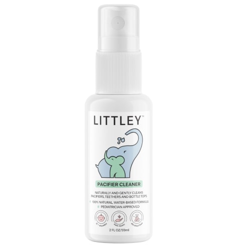LITTLEY Pacifier, Teether, Bottle and Toy Cleaning Spray. 100% Natural and Non-Toxic. Pediatrician Approved. 2oz Diaper Bag Sized For On The Go.
