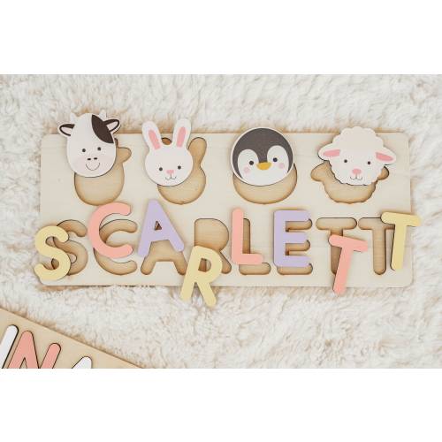 Personalized Baby gifts,Wooden name puzzle,Birthday Gift for kids,baby shower gift, toddler gift,Montessori Toys, Summer Gifts,Nursery Decor