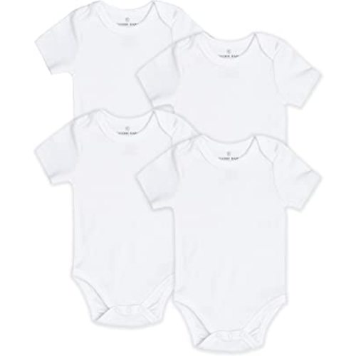 Baby Classic Bodysuit Set, 100% Cotton Boy Girl Unisex Onesie, 4 Pack