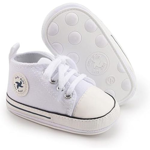 Unisex Baby Girls Boys Shoes Infant Soft Sole Canvas Newborn First Walkers High Top Anti-Slip Sneakers
