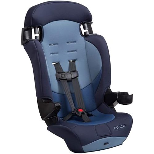 Cosco Kids Finale DX 2-in-1 Booster Car Seat, Forward Facing Toddler Car Seat (30-65 lbs) and Belt Positioning High Back Booster Seat (40-100 lbs), Sport Blue