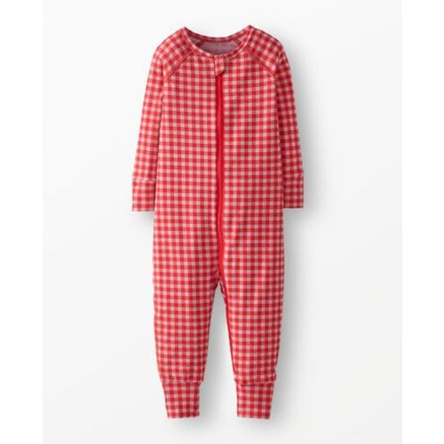 HannaSoft™ Stretch Sleeper | Red Ember gingham, size 0-3m