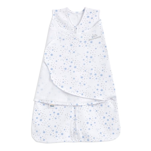 Cotton Swaddle Midnight Moons Blue NEWBORN Size | HALO