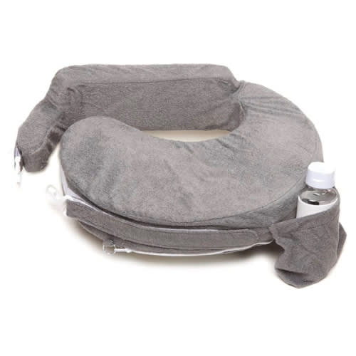 My Brest Friend Nursing Pillow - Deluxe - Enhanced Comfort w/ Slipcover - Ergonomic Breastfeeding Pillow For Ultimate Support For Mom & Baby - Adjustable Pillow W/ Handy Side Pocket, Evening Grey