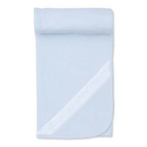 CLB Punto Ingles Blue Hand Smocked Blanket