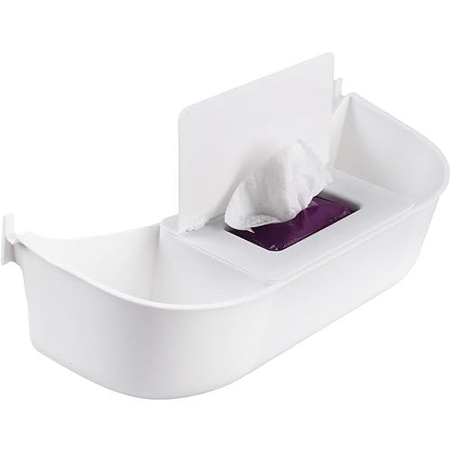 Storage Organizer for Stokke Tripp Trapp, White – High Chair Back Pocket with Wet Wipes Compartment, Easy Installation, Durable PP Material