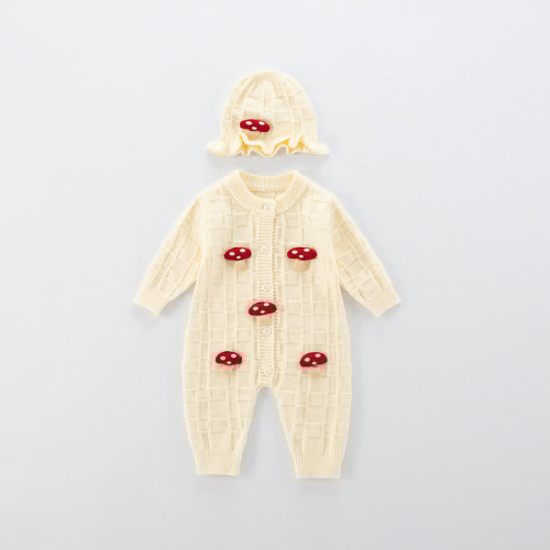 Baby 3D Duck Mushroom Romper with Hat