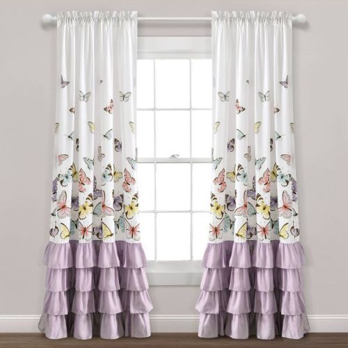 2pc 52"x84" Kids' Flutter Butterfly Window Curtain Set Lilac - Lush Décor
