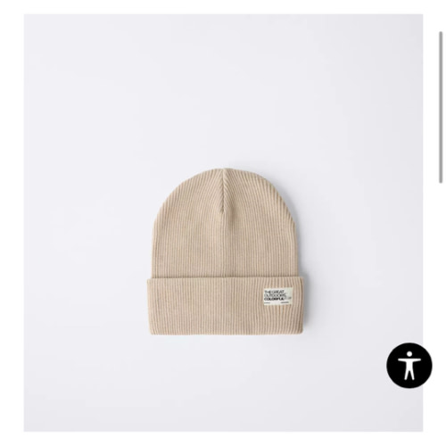 RIBBED KNIT HAT WITH LABEL - Ice | ZARA United States