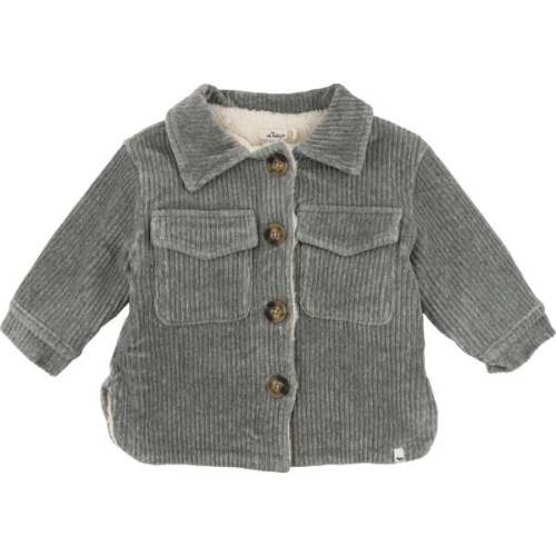 Corduroy with Snowdrift Shacket, Heather Gray - Oh Baby! | Maisonette
