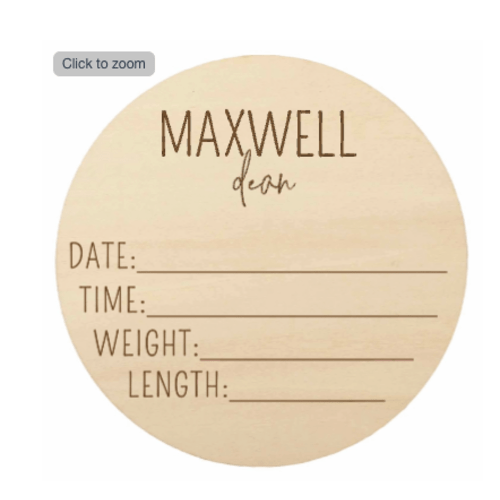 Personalized Birth Stats Wood Announcement | Block