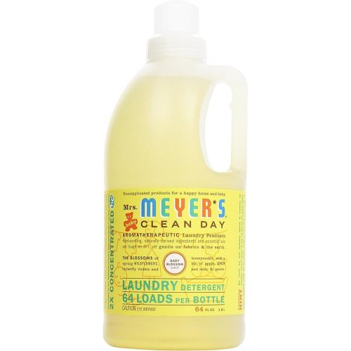 MRS. MEYER'S Clean Day Baby Laundry Detergent Liquid, Infused with Essential Oils, Baby Blossom, 64oz (64 Loads)