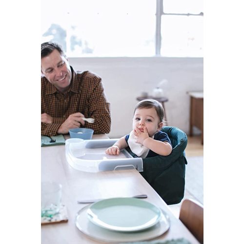Inglesina - Fast Table Chair with Fast Tray: Hook On Portable High Chair for Babies and Toddlers, Damage Free Travel Booster Seat for Restaurant Use - Includes Snap On Tray, Dark Green