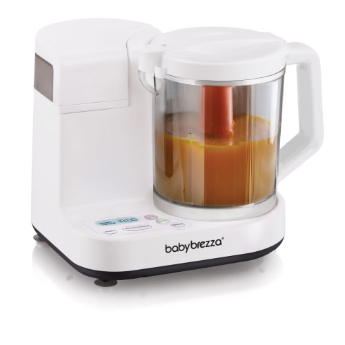 Baby Brezza Glass Baby Food Maker Cooker and Blender to Steams in Glass Bowl - 4 Cup Capacity Glass Food Maker