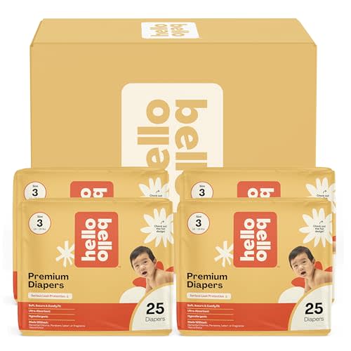 Hello Bello Diapers, Size 3 (14-24 lbs) Flower Child, 100 Count Value Pack of Premium Disposable Baby Diapers, Hypoallergenic with Soft, Cloth-Like Feel