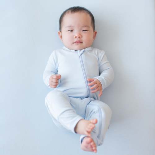 Zippered Romper in Mist 6-12M