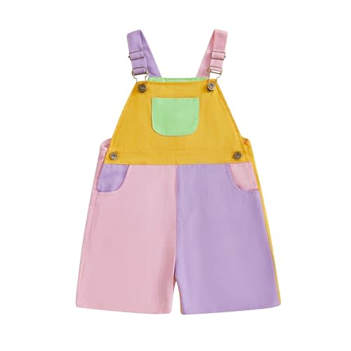 GINEVSAL Toddler Boy Girl Overalls Shorts Stripe Print Sleeveless Suspender Romper Jumpsuit Infant Summer Clothes
