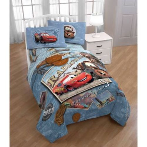 Twin Cars Kids' Bed in a Bag: Lightning McQueen Comforter Set, Polyester, Microfiber, 5-Piece, Multicolored, Twin Size