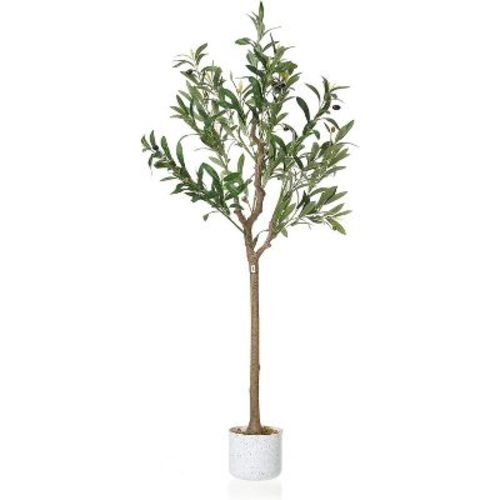 Acekool Artificial Olive Tree 31" with Pot, Green Leaf Faux Olive Plant for Home & Office Decor