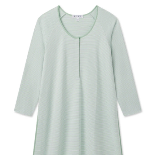 LAKE | Women | Pima Cotton Pajamas | Hydrangea Maternity Long Sleeve Nightgown