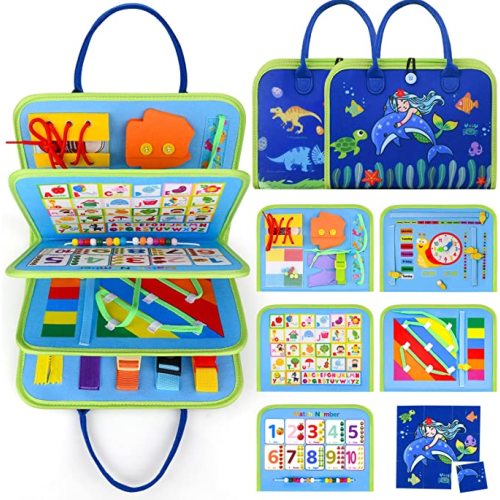 Montessori Toys - Busy Board - Sensory Toys for Toddlers 3-4, Toddler Travel Toys, Autism Educational Toys, Toddler Toys Age 3-6 Year Old Girls Boys