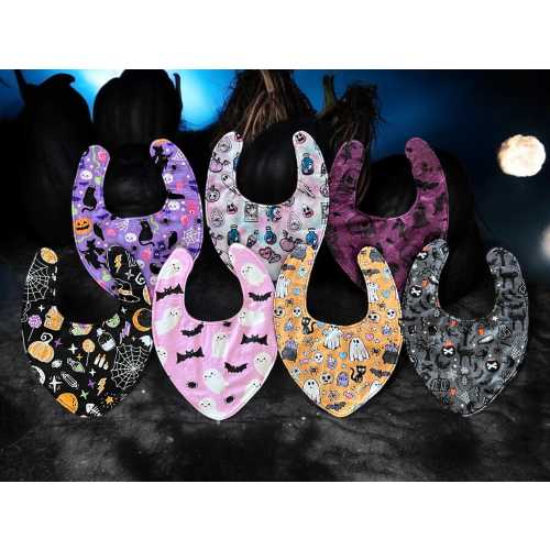 HALLOWEEN Adjustable Baby Bibs, Alternative Gothic Spooky