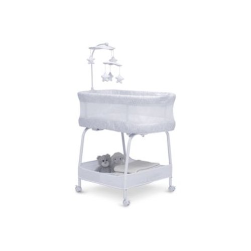 Delta Children SmartSleep Auto Glide Bassinet with Bluetooth, Alloy