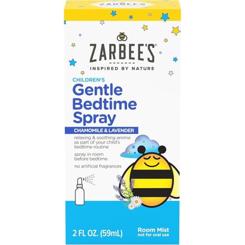 Zarbee's Gentle Bedtime Kids Sleep Spray, Chamomile & Lavender Room Spray Helps Create a Calming Atmosphere to Prepare for Sleep, 2oz