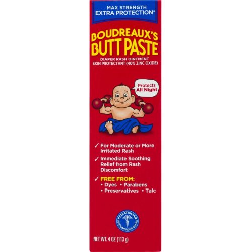 Boudreaux's Butt Paste Diaper Rash Cream, Maximum Strength, 4 Oz Tube - Pack of 1 - 4 Ounce (Pack of 1)