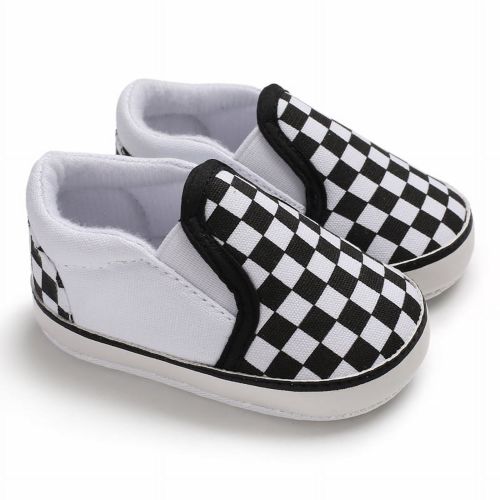Mialoley Baby Crib Pram Shoes Prewalker Soft Sole Slippers Trainers Plaids Shoes